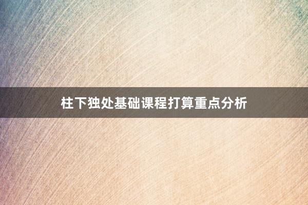 柱下独处基础课程打算重点分析